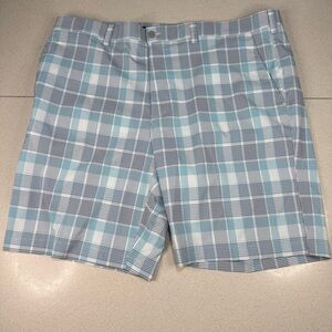 PGA Tour Light Blue Plaid Men's Shorts - Size 42
